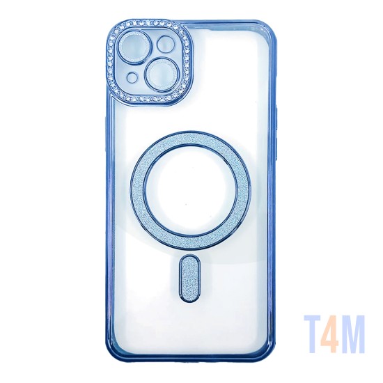 Capa Magnética com Lente de Câmara para Apple iPhone 15 Azul